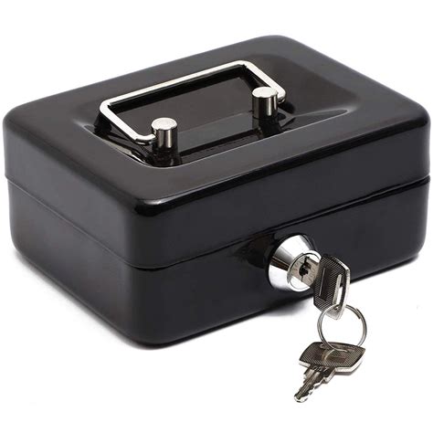 metal cash box|metal money box with key.